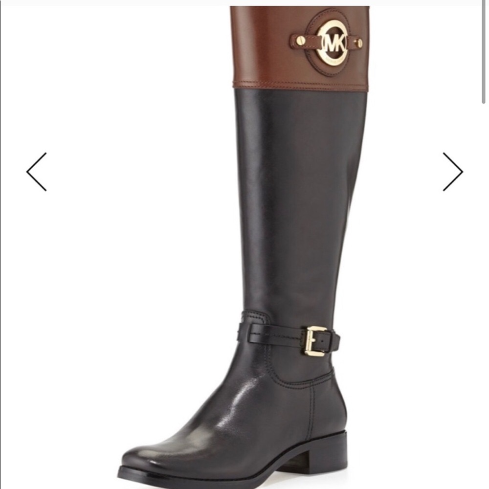 Michael Kors Two Tone Leather Riding Boots